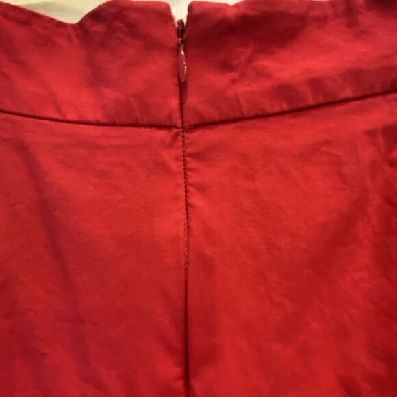 Danny & Nicole Dress Women’s 10 Red Sheath Embroidery Detail Sleeveless Cotton - Picture 7 of 7